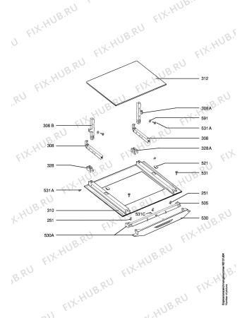 Взрыв-схема плиты (духовки) Aeg CE32003-1-D - Схема узла Door 003